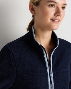 Veste polaire vert foncé pour femme, fermeture éclair, col montant, tricotée, respirante, séchage rapide, pour l'extérieur - Product Image 3