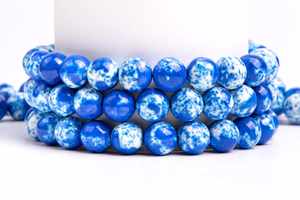 ลูกปัดหยกสีน้ำเงินเกรดพรีเมียมสำหรับทำเครื่องประดับ สร้อยข้อมือ สร้อยคอ งานฝีมือ DIY - Product Image 3