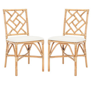 Chaise de salle à manger vintage en rotin naturel, chaise d'appoint carrée en osier, chaise sans accoudoirs en cannage tressé à la main pour la maison, le café, l'hôtel - Product Image 5
