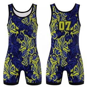 Traje de Lucha Libre para Hombre, Adulto, sin Mangas, Transpirable, Elástico, de Secado Rápido, con Logotipo Personalizado en la Parte Delantera, Ropa Deportiva OEM - Product Image 3