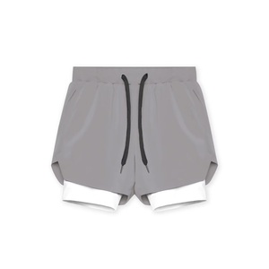 Men’s 2-in-1 Field Run Up Double Layer Gym And Marathon Shorts with Pockets and <b>Elastic</b> <b>Lace</b> Puller Waistband - Product Image 4