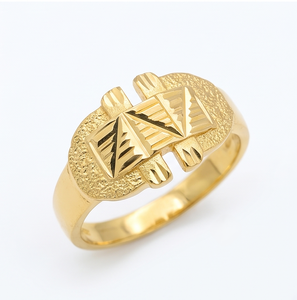 DIVYORO สายรัดข้อมือลายพีระมิดเคลือบทอง 22k สำหรับผู้ชายแบบคลาสสิก - Product Image 1