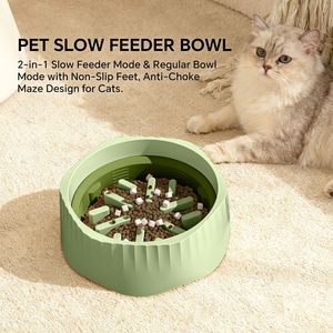 Ciotola per animali domestici a doppio uso (verde) per alimentazione rapida/lenta con cambio libero per diverse abitudini alimentari - Spedizione internazionale - Product Image 1