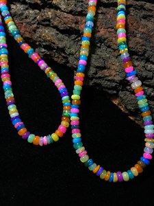 Perles d'opale éthiopienne naturelle, perles disco, opale feu arc-en-ciel, perles en vrac pour la création de bijoux, fournitures de pierres précieuses en gros - Product Image 5