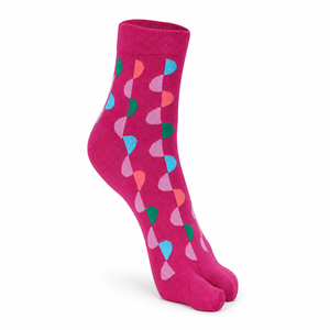 Calcetines de lana para mujer, con punta dividida, tejidos, color rosa, diseño multicolor, talla personalizada, venta al por mayor en Pakistán - Product Image 1