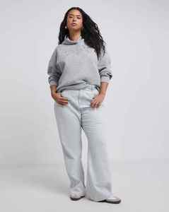 Women's Grey <b>Funky</b> Customized Washed Cotton Blend Hooded Sweatshirt Solid Color Long Sleeve With Pockets Casual Autumn Fit - Product Image 4