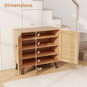 Moderno Armadio Portascarpe a 4 Ripiani in Stile Legno MDF, Regolabile e Salvaspazio, Organizzatore per Arredamento Domestico - Product Image 5