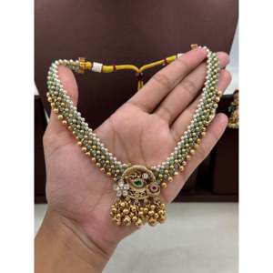 Indian Ethnic Bridal Gold Plated Necklace & Earring Set by Gita Chorski - Product Image 2