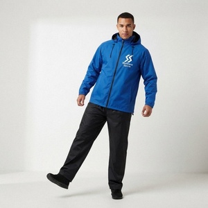 Ensemble deux pièces décontracté pour homme en velours côtelé respirant imprimé, pantalon et veste à manches longues, pour adultes, printemps et automne - Product Image 1