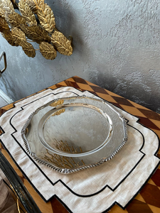 Handcrafted Silver Metal Supla Round Dinner <b>Plate</b> Decorative Table <b>Mat</b> for Wedding Banquet Event Dining Decor - Product Image 6