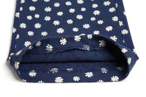 Conjunto de 2 Piezas para Mujer: Top de Manga Larga con Cuello en V y Estampado Floral Azul Marino y Pantalones de Punto hasta el Tobillo, Cintura Elástica, Corte Holgado, Poliéster - Product Image 5