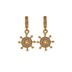 Micro Pave Windmill Design Pinwheel Charm Pendant with <b>Cubic</b> <b>Zirconia</b> Gold Plated for DIY Wedding Necklaces and <b>Bracelets</b> - Product Image 5