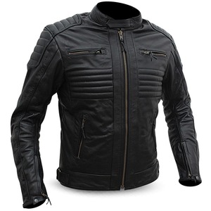 <b>Men</b> Casual Coated <b>Leather</b> <b>Jackets</b> 100% Genuine <b>Leather</b> Stand Collar Embroidery Distressed <b>Brown</b> Winter Fashion - Product Image 1