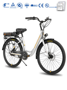 จักรยานไฟฟ้า JOYKIE HILAND มอเตอร์ 350W แบตเตอรี่ 36V13Ah เกียร์ E-Bike ระบบเบรกดิสก์คู่ ยางใหญ่ พร้อมตะกร้าหลัง 90% SKD จักรยานสำหรับเดินทางในเมือง - Product Image 1