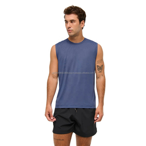 Custom <b>Mens</b> Sleeveless Tank <b>Top</b> Quick Dry Polyester Cotton Gym Fitness Shirt OEM Workout Sportswear Tank <b>Top</b> For Wholesale - Product Image 2