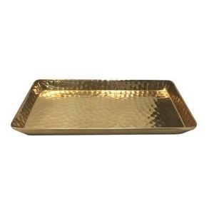 Handmade Hammered <b>Gold</b> Metal <b>Serving</b> <b>Tray</b> Rectangular Polished Finish Decorative <b>Tray</b> for Home Decor Wedding Use Luxury <b>Trays</b> - Product Image 1
