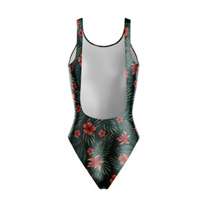 Professional Women's Custom Training Swimsuit Lightweight Spandex/Polyester Floral Printed Breathable Quick Dry Eco Friendly - Product Image 3