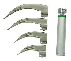 กล้องส่องตรวจกล่องเสียงแบบแมนนวล สแตนเลส สตีล ยี่ห้อ Salaar Industry 4 ใบมีด พร้อมไฟ LED สีขาว สำหรับสัตวแพทย์ ใช้ในการวินิจฉัยและผ่าตัด - Product Image 1
