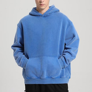 Sweat à capuche pour homme en coton molletonné 100% avec finition délavée distinctive, respirant, écologique, coupe classique, moderne - Product Image 1