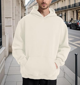 Sweat à capuche surdimensionné vintage en molleton 100 % coton, coupe décontractée, design délavé à l'acide, longueur longue, pour hommes - Product Image 2