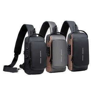 Premium Waterproof Nylon Sling <b>Backpack</b> with Integrated USB Port and Secure Anti-Theft Lock for Professional Travel <b>student</b> bag - Product Image 5