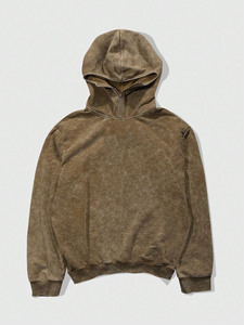 Sudadera con capucha retro marrón para hombre con cremallera de un cuarto, MOQ bajo, lisa, de felpa francesa suave, ajuste holgado informal, talla grande, venta al por mayor, OEM - Product Image 2