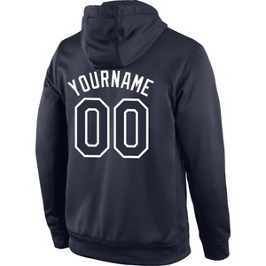 Custom Wholesale Stitched Navy <b>White</b> Sports Pullover Sweatshirt Hoodie Embroidery Fleece Breathable Team Training Apparel - Product Image 5
