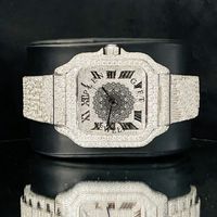 Montre de luxe en diamant, boîtier carré, mouvement à quartz analogique, verre saphir, fermoir déployant, unisexe, 40 mm, bracelet de 22 cm