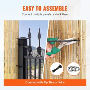 Schermo per la privacy in bambù naturale 1,8 m H x 4,8 m L, pannello decorativo in bambù ecologico, divisorio ecologico per ambienti - Product Image 2