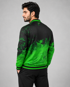 <b>Men</b> Sublimation Hooded Varsity <b>Jacket</b> High Quality Printed <b>Baseball</b> Coat Comfortable Fit Canvas Zipper Front Ribbed Quick Dry - Product Image 4