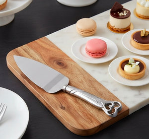 Stainless Steel Heart Shaped <b>Cake</b> Server Silver Dessert <b>Cutting</b> <b>Knife</b> With Heart Handle For Party Use - Product Image 1