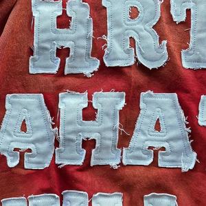 ผู้ชายวินเทจ Distressed Patch ปัก Sweatsuits Streetwear เบ่งเบาและชุดมีฮู้ด Sun Fade กรดล้างวอร์ม - Product Image 3