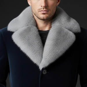 เสื้อโค้ทขนสัตว์ผู้ชายสไตล์ลำลองแบบสมาร์ท สำหรับใส่ทำงานหรือใส่ในชีวิตประจำวัน แต่งขอบด้วยขนสัตว์ เนื้อผ้าระบายอากาศได้ดี รับสกรีนโลโก้และเสื้อโค้ทสำหรับธุรกิจ  ขั้นต่ำในการสั่งซื้อน้อย - Product Image 6