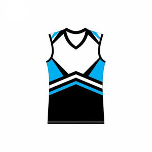Conjunto de Uniformes de Porristas Rojo, Azul y Blanco, Top de Manga Larga, Falda con Logotipo Estampado en la Parte Delantera, Talla Adulto - Product Image 5