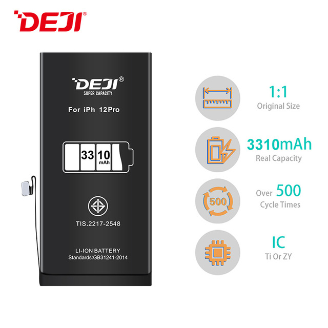 DEJI Quick Charge Support Digital Cell Phone Battery for iPhone 12 Pro Battery