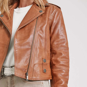 2026 New Breathable Latest Design Women's <b>Genuine</b> <b>Leather</b> <b>Jackets</b> Custom Logo Custom Made High Quality Winter - Product Image 5