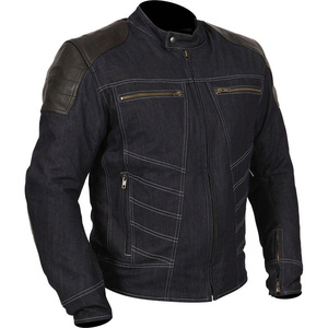 Blouson moto en jean pour homme, col montant, fermeture éclair, respirant, style motard, pour l'automne - Product Image 5