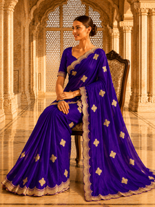 Sari en velours satiné pour femme, design indien personnalisé Vexotrend, magnifique motif Patola, style traditionnel pour mariage et fête - Product Image 2