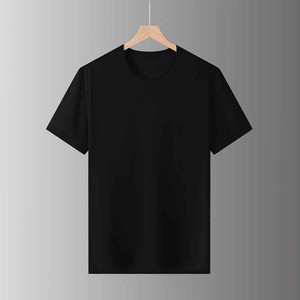 Camiseta de Algodón de Color Sólido para Hombre, Manga Corta, Cuello Redondo, Corte Regular, Informal, Tejido de Punto, Color Gris Liso, Tela Cómoda - Product Image 6