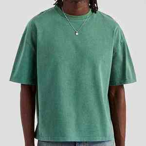 Camiseta de Hombre Estilo Vintage, Tejida, 100% Algodón, Casual, Corte Regular, Cuello en V, con Ribete en Contraste - Product Image 1