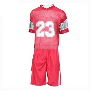 Ensemble d'uniformes de lacrosse personnalisés pour équipe, maillot en mesh rouge et noir à col en V et short, vêtements de sport respirants sublimés - Product Image 5