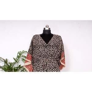 Elegante Kaftán Floral Casual de Algodón 100% para Mujer, Camisón, Vestido de Noche, Diseños Coloridos, Kaftán Largo para el Verano - Product Image 6