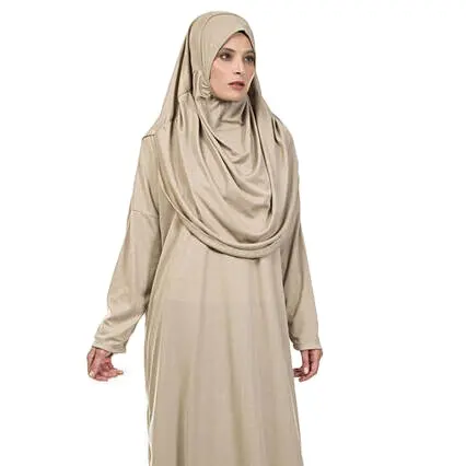 Traditional Islam Jersey Lyrca Fabric Prayer Dress Long Dress Muslim Islamic Clothing Hijab Dresses Pray Muslim Women Clothing