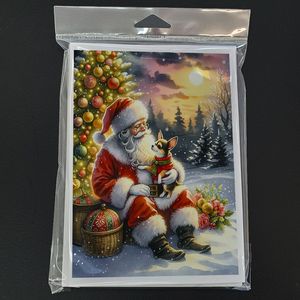 Whimsical A7 Tamaño 5x7 Tarjetas de notas en blanco Paquete de 8 con sobres-Tarjetas de felicitación de Chihuahua y Papá Noel - Product Image 3
