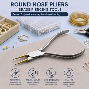 Pince à bec rond en laiton, outils de perçage, outil de fabrication de bijoux sans rayures ZetomedPro - Product Image 4