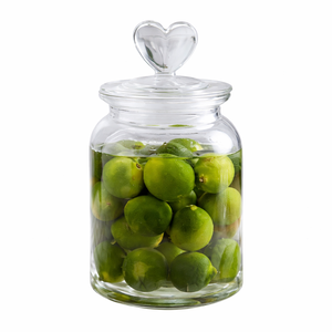 Juego de Recipientes de Vidrio Decorativos Personalizados de 650 ml, 950 ml y 1350 ml con Tapa en Forma de Corazón, Recipientes Herméticos para Cocina, Suministro de Fábrica OEM - Product Image 2