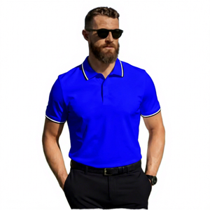 Polo à manches courtes blanc pour homme, couleur unie, tricoté, respirant, col boutonné, coupe classique, style décontracté chic - Product Image 4