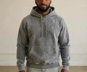 Sudadera Unisex con Capucha y Cierre de Cremallera, Corte Regular, Color Gris, Manga Larga, Felpa de Algodón, Ropa Casual de Invierno, Bordada - Product Image 3