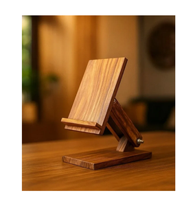 Antique Minimalist Wooden <b>Phone</b> Stand Universal <b>Desktop</b> Mobile <b>Phone</b> <b>Holder</b> Natural Crafts & color In Sale - Product Image 1