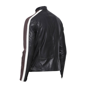 Blouson Moto Décontracté en Cuir Véritable pour Homme, Service OEM, Col Montant, Imperméable, Coupe-Vent, Fermeture Éclair, Ceinture, Hiver, Écologique - Product Image 2